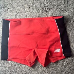 New Balance Red and Black Athletic Spandex Shorts